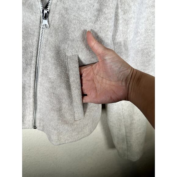 Michael Stars cream cropped moto jacket M quiet luxury - Picture 11 of 12